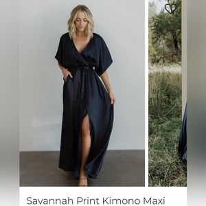 Baltic Born Kimono Maxi Dress with leopard print